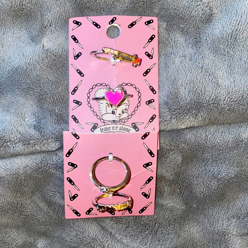 4 Rings from “Leave Me Alone” jewelry brand y2k dolly